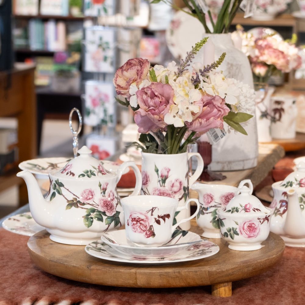 Shot of David Austin chinaware in the shop at the David Austin Plant Centre